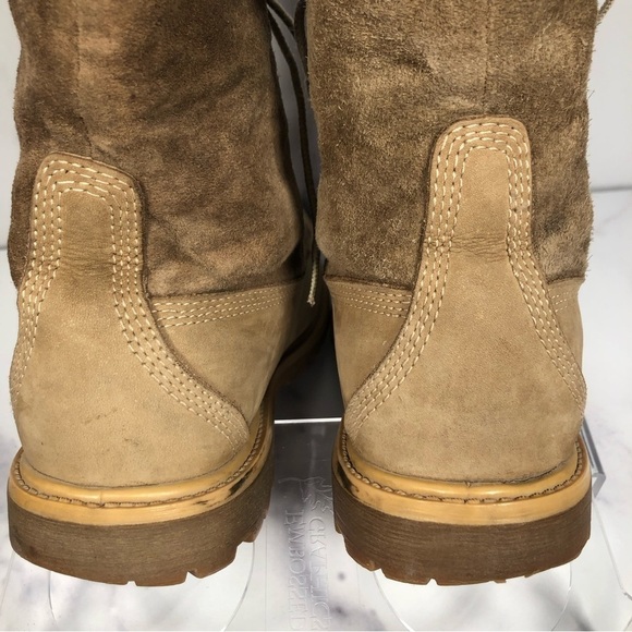 Timberland Jayne Teddy Lace Up, Fold-Down, Boots Light Brown, Size 7.5 - Picture 11 of 14